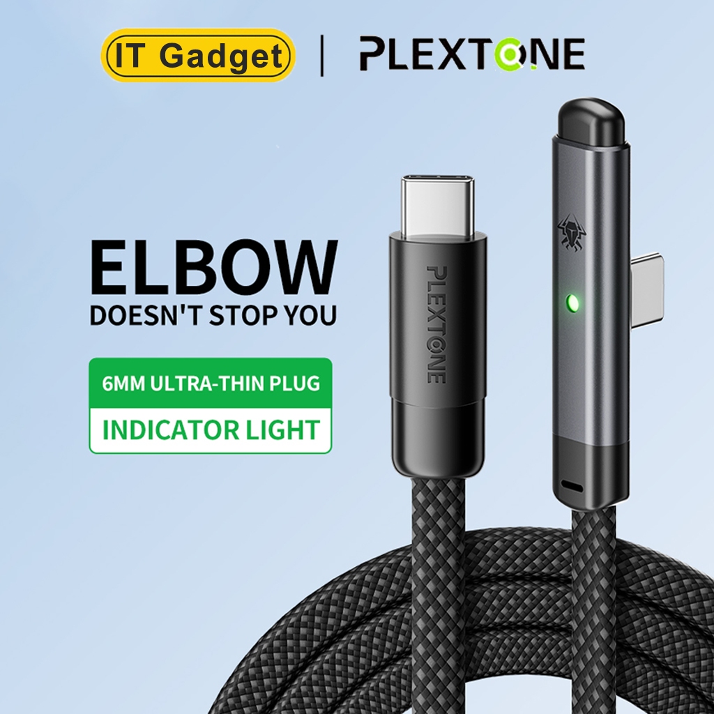 Plextone T100 66W สายชาร์จ มือถือเล่นเกมส์ สายชาร์จเกมมิ่ง หัว Type-C Lighting Micro USB รองรับชาร์จเร็ว ไม่พันกัน