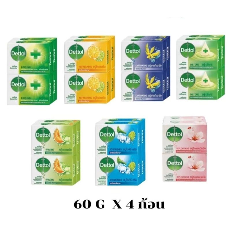 ส่งฟรี Dettol เดทตอล สบู่ก้อนแอนตี้แบคทีเรีย ขนาด 60-65 กรัม
