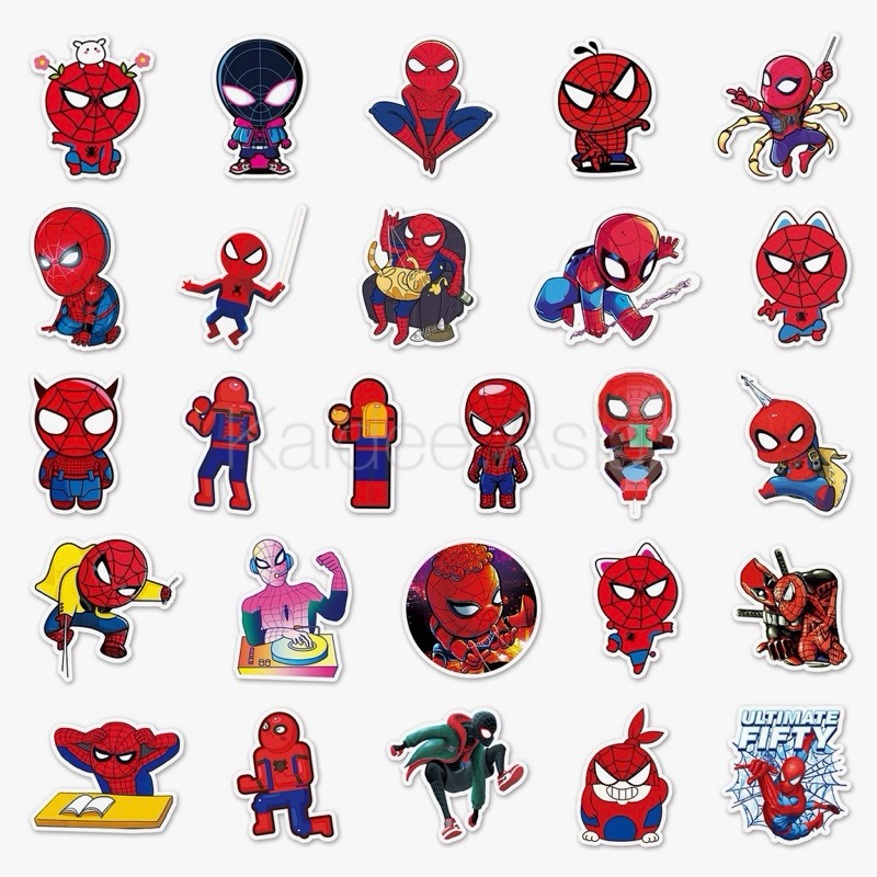 ✅ ขายดี Sticker S8 สติกเกอร์ ลายสไปเดอร์แมน กันน้ำ สำหรับตกแต่ง งาน DIY จำนวน 50 ชิ้น - รูปที่ 2