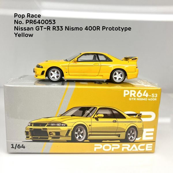 Pop Race No. PR640053 Nissan GT-R R33 Nismo 400R Prototype - Yellow