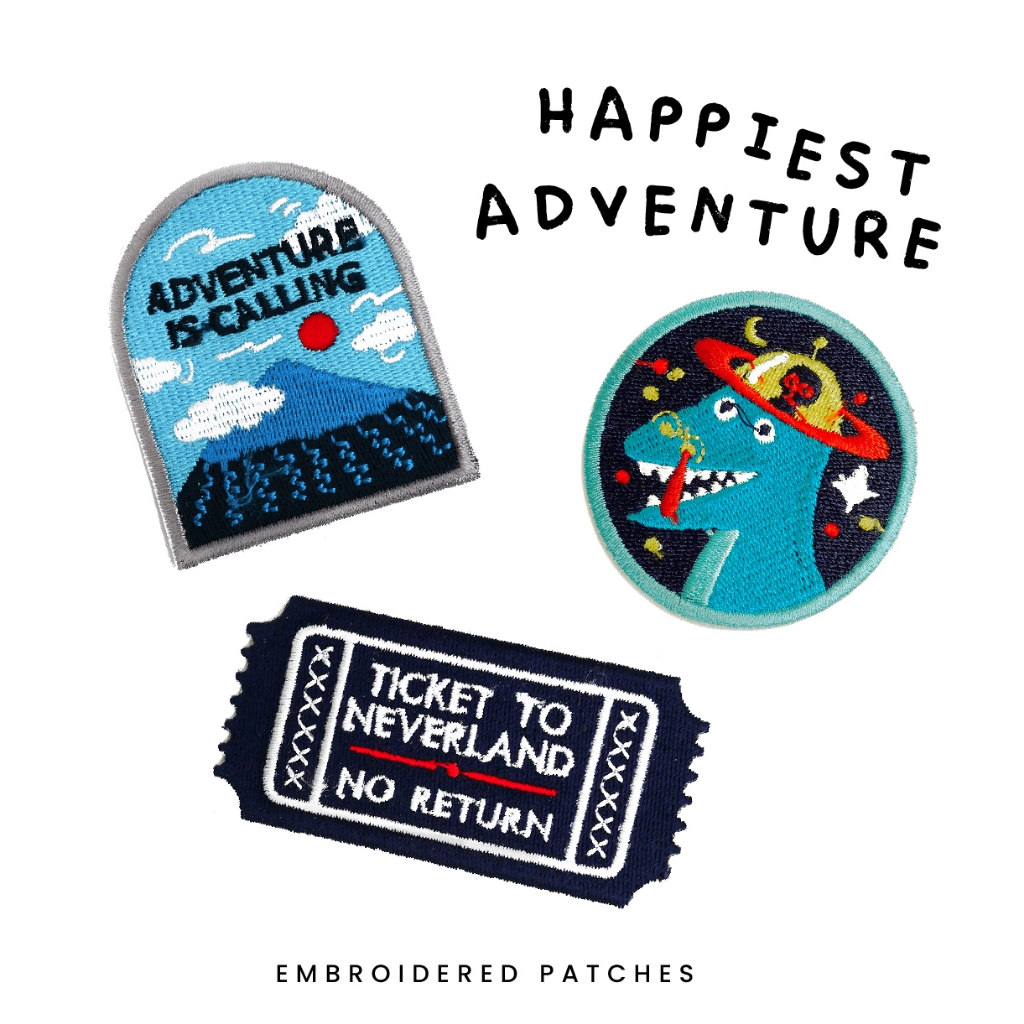ชุดตัวรีดลายปัก happiest adventure