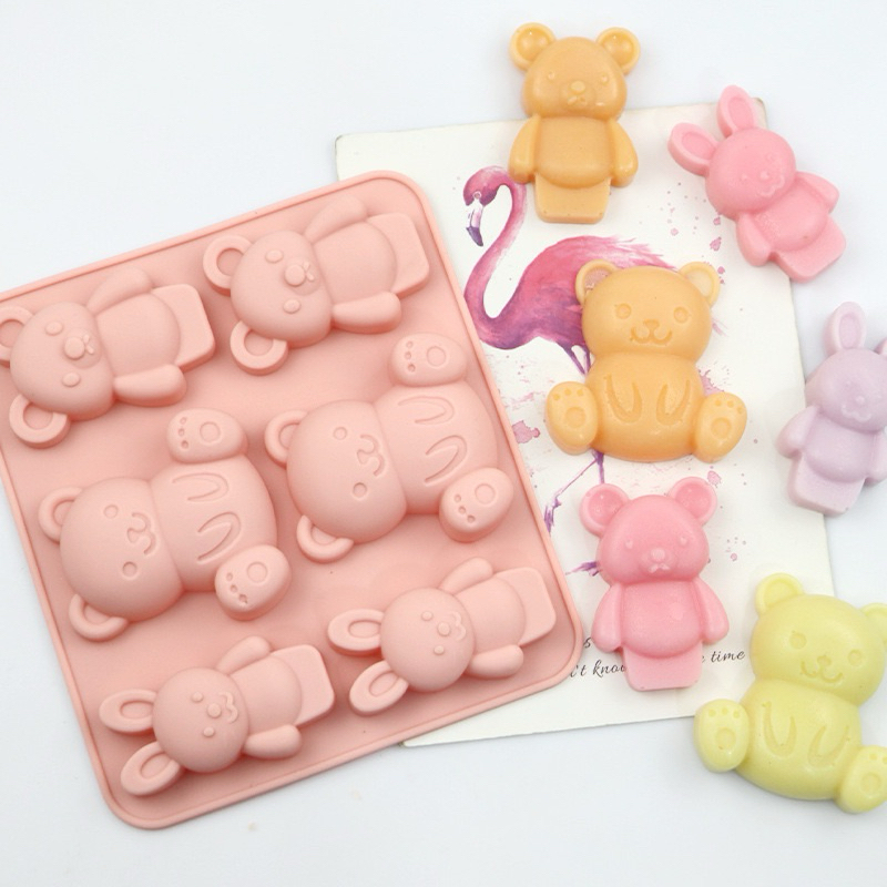 แม่พิมพ์ซิลิโคนรูปหมี รูปกระต่าย 6 ช่อง Bunny Bear แม่พิมพ์ DIY ,แม่พิมพ์ขนม,แม่พิมพ์น้ำแข็ง,แม่พิมพ์วุ้น