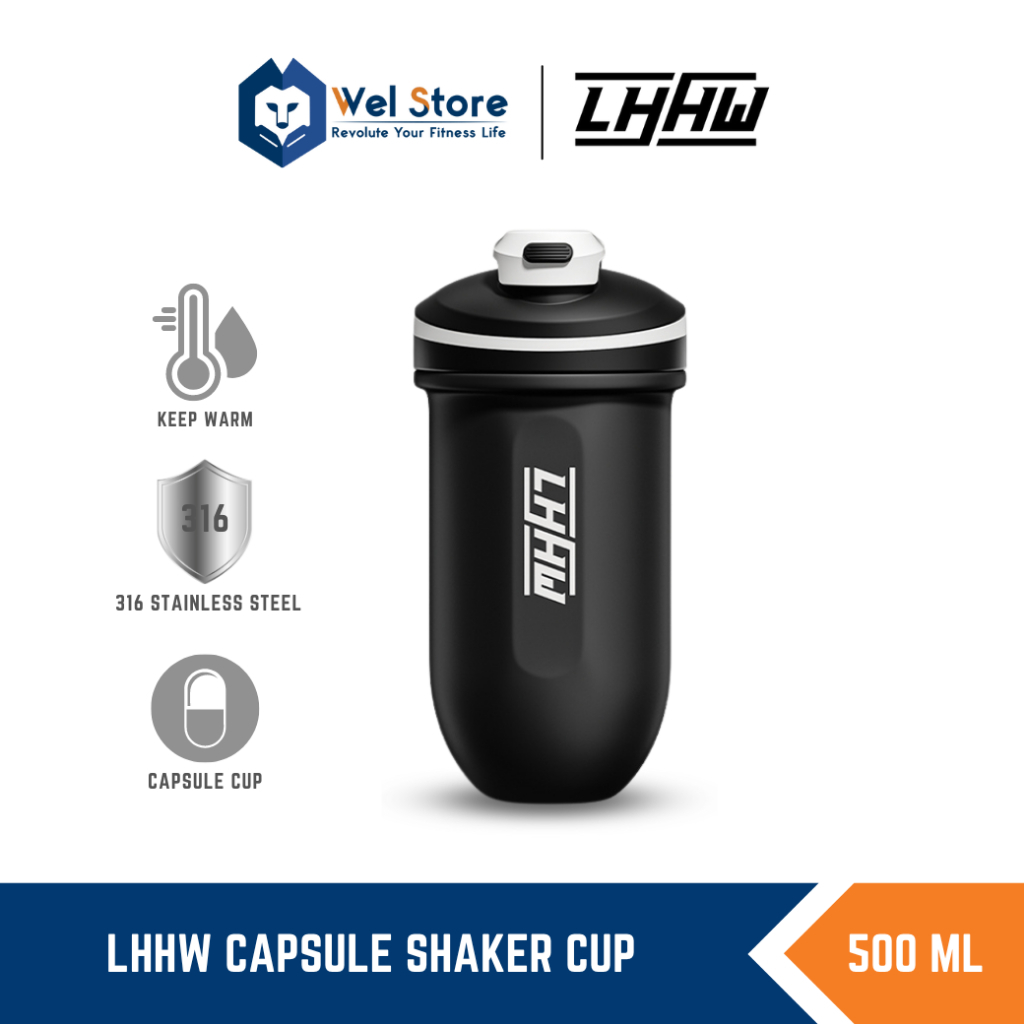 สินค้าใหม่! WELSTORE LHHW CAPSULE SHAKER CUP เเก้วเชคเวย์โปรตีน เเก้วเก็บความเย็น ความจุ 500 มล.