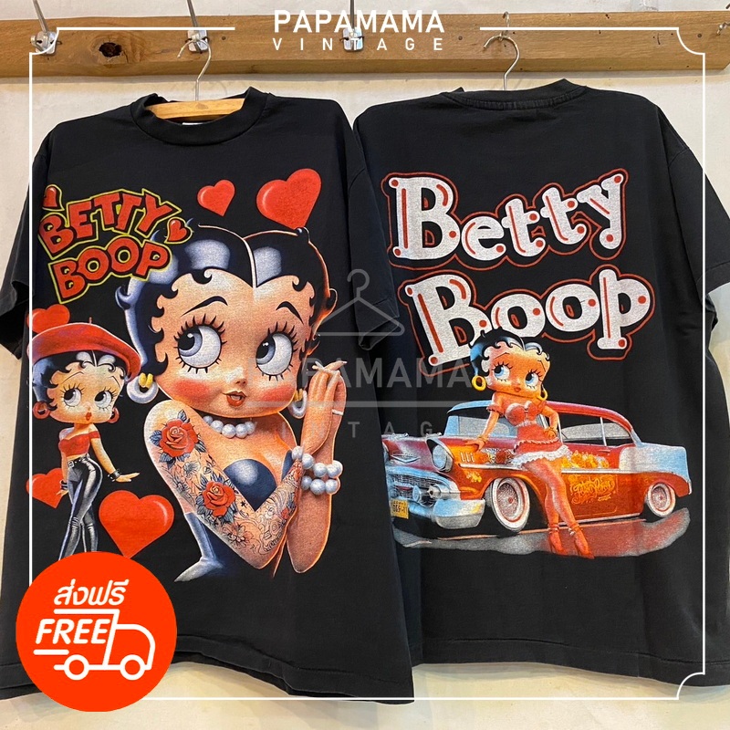 [ BETTY BOOP ] Original Bootleg แท้ OVP Bio Washed เสื้อการ์ตูน น่ารัก วินเทจ papamama vintage shirt classic