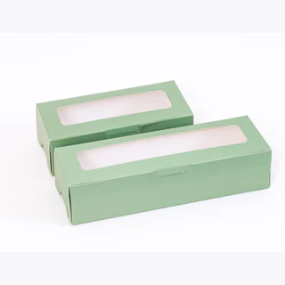 กล่องคุ้กกี้ 8x24x5.5 CM (50 ใบ/แพ็ค) Size M พายสับปะรส สโคนผลิตจากกระดาษคุณภาพ สีพลาสเทล
