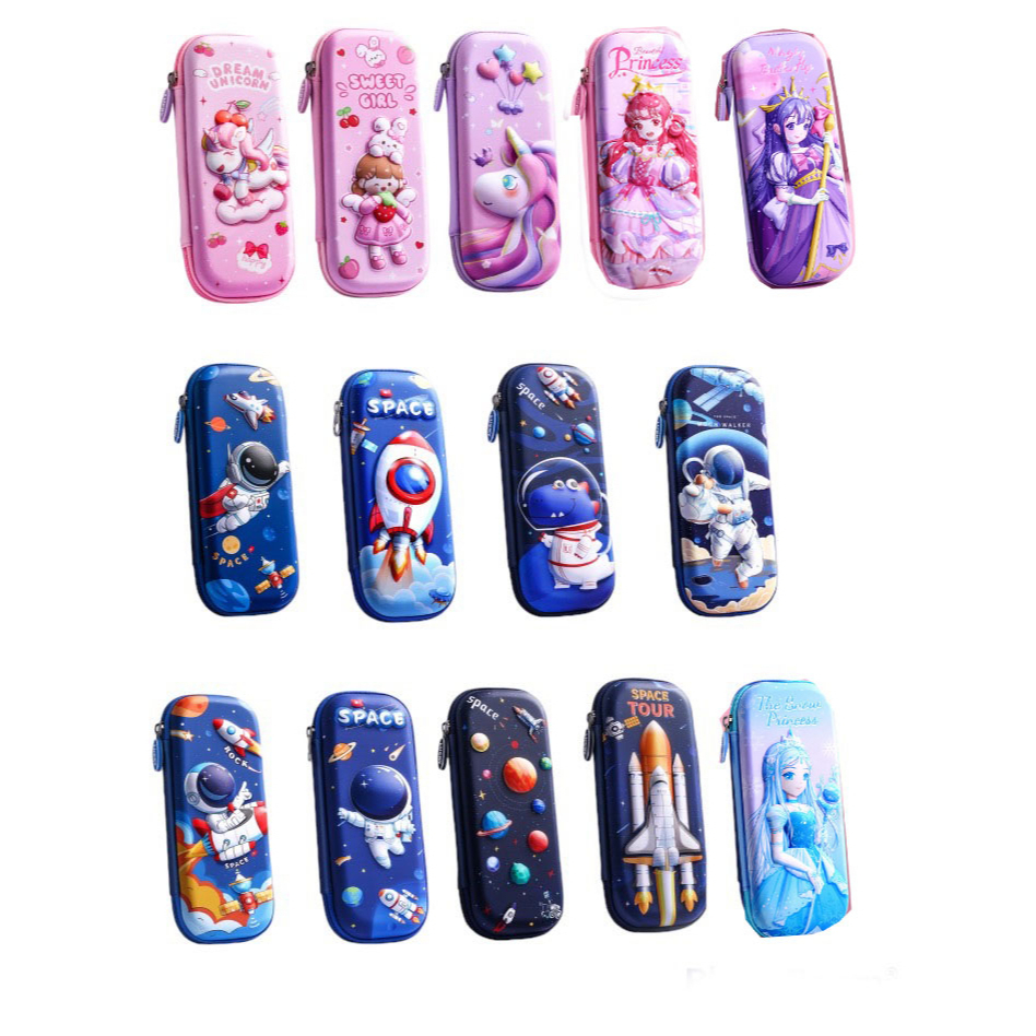 พร้อมส่งกล่องดินสอ กระเป๋าดินสอลายนูน 3D ลายอวกาศ และ ยูนิคอร์น