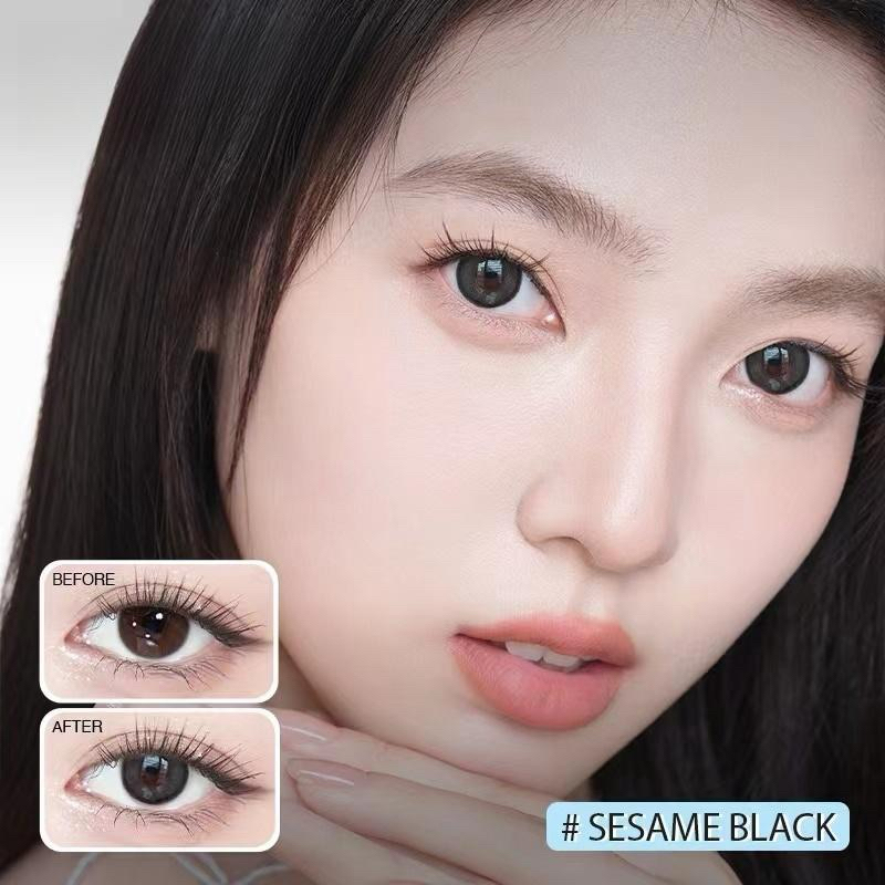Lucky Victory คอนแทคเลนส์  สี  Sesame Black DIA 14.5mm คู่ (2 เลนส์) ผลิตในปี2024 ลายฮิต ขายดี