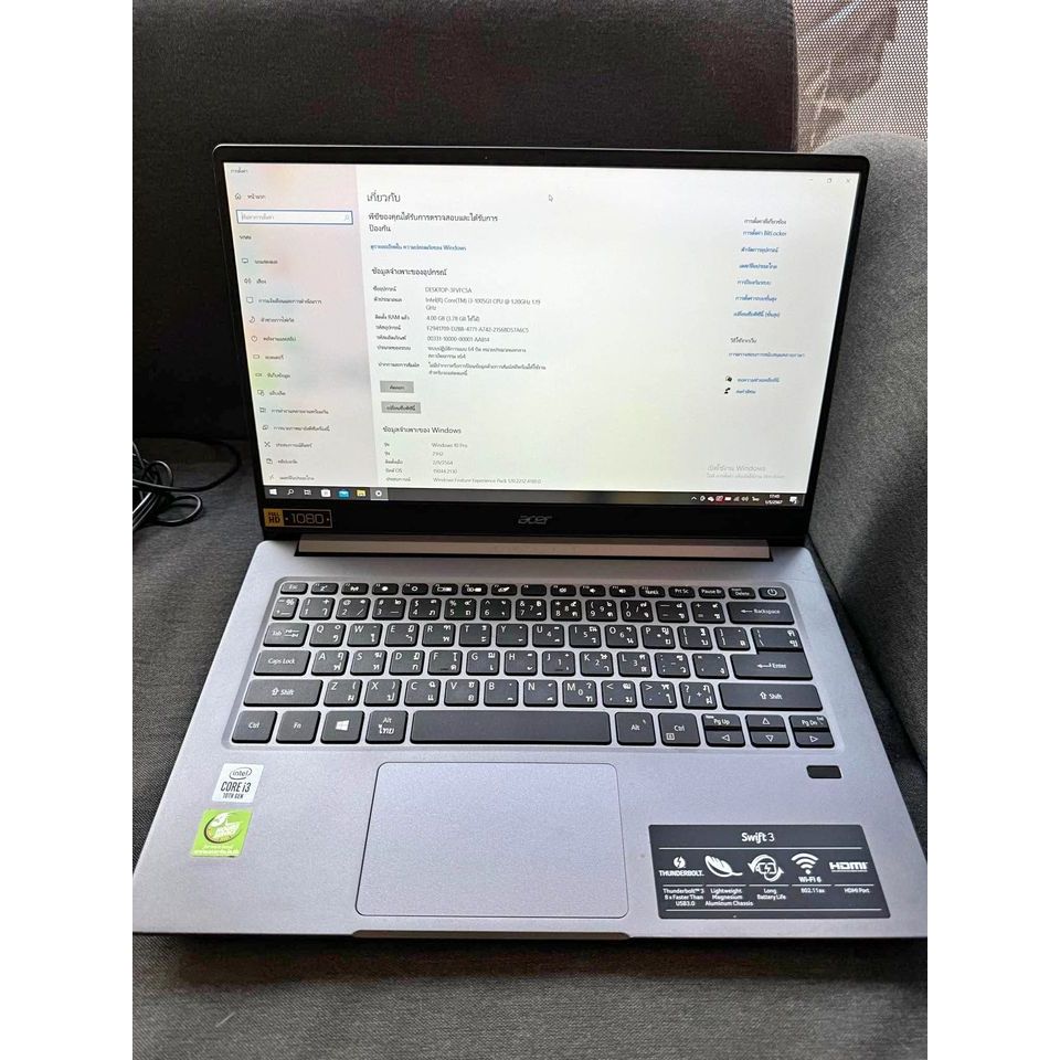 Notebook Acer SW3 i3Gen10 มือสองสภาพดีพร้อมใช้งาน Notebook Acer Swift3 SF314-57-32PH