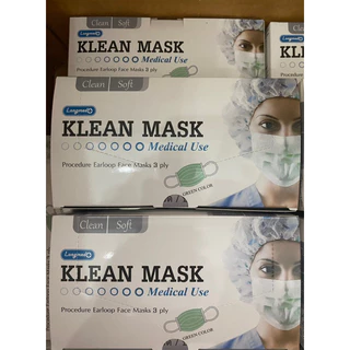 Klean Mask (สีเขียว) หน้ากากทางการแพทย์ 50ชิ้นต่อกล่อง