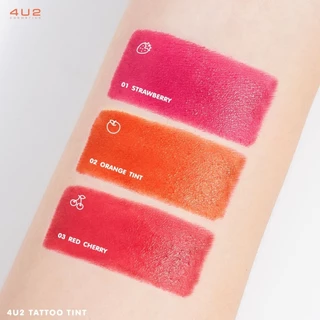 ถูก/แท้/มีไลฟ์ ลิป 4U2 Tattoo Tint ทิ้น ลิปทินท์ โฟร์ยูทู ทินท์สูตรน้ำ บางเบา สีสด สีชัด ติดทน ทาแก้ม
