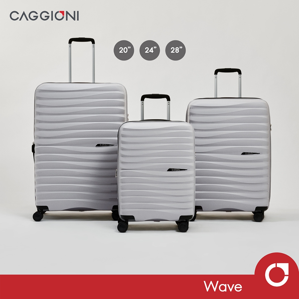Caggioni : กระเป๋าเดินทาง รุ่นเวฟ  (Wave : C23061) : สีเทา