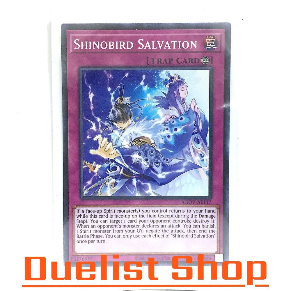 Shinobird Salvation (N) Trap [Continuous] ชุด AGOV-AE117 การ์ดยูกิโอ (Yu-Gi-Oh!) OCG Asia ENG