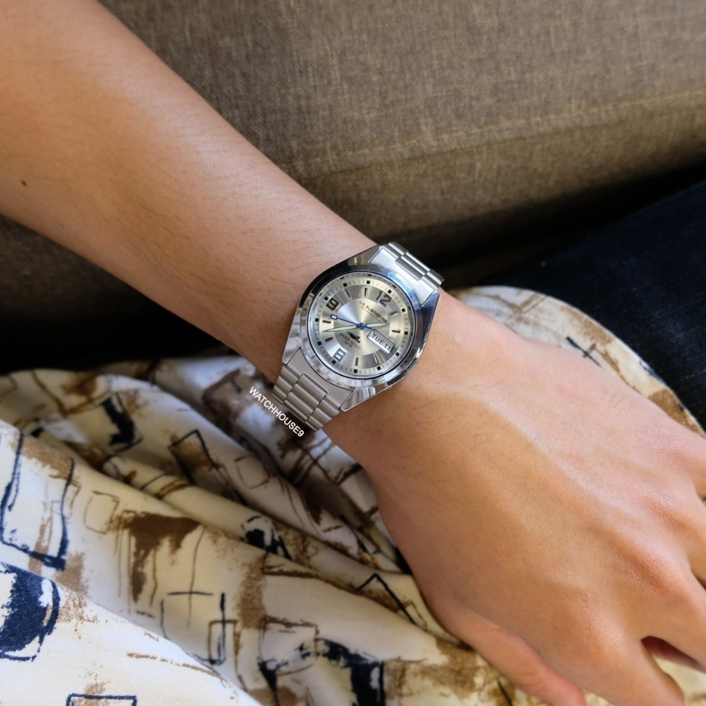 นาฬิกาข้อมือผู้ชาย SUBMARINE แท้100% กันน้ำ US Submarine หน้าเเงิน