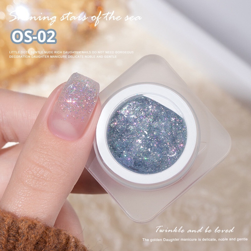 Glitter Diamond กลิตเตอร์ทาเล็บเจล สีกากเพชรสวยละมุน แวววาว รุ่น OceanStar  *พร้อมส่งในไทย* - รูปที่ 2
