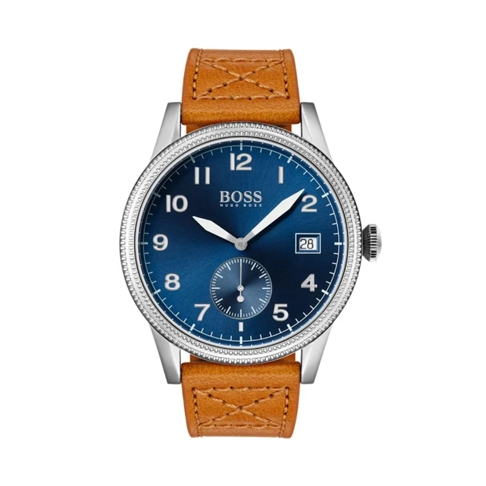 HUGO BOSS นาฬิกาผู้ชาย CLASSIC รุ่น HB1513668 สายหนัง สีน้ำตาล 44มม.