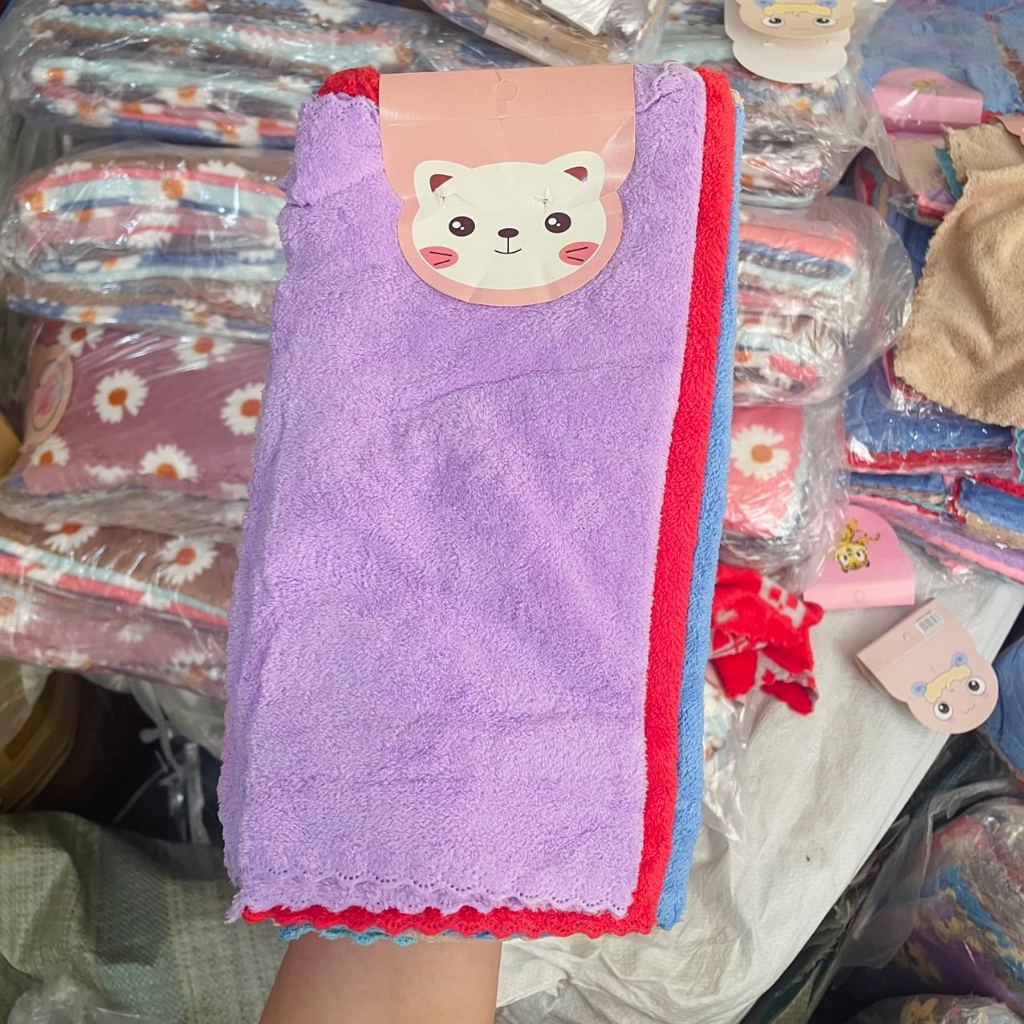 ผ้าทำความสะอาด ขนาด30x30ซม คละสี เนื้อนาโน ซับน้ำดี ( ผ้าเช็ดของ สีพื้น เฉพาะ 1 ผืน )