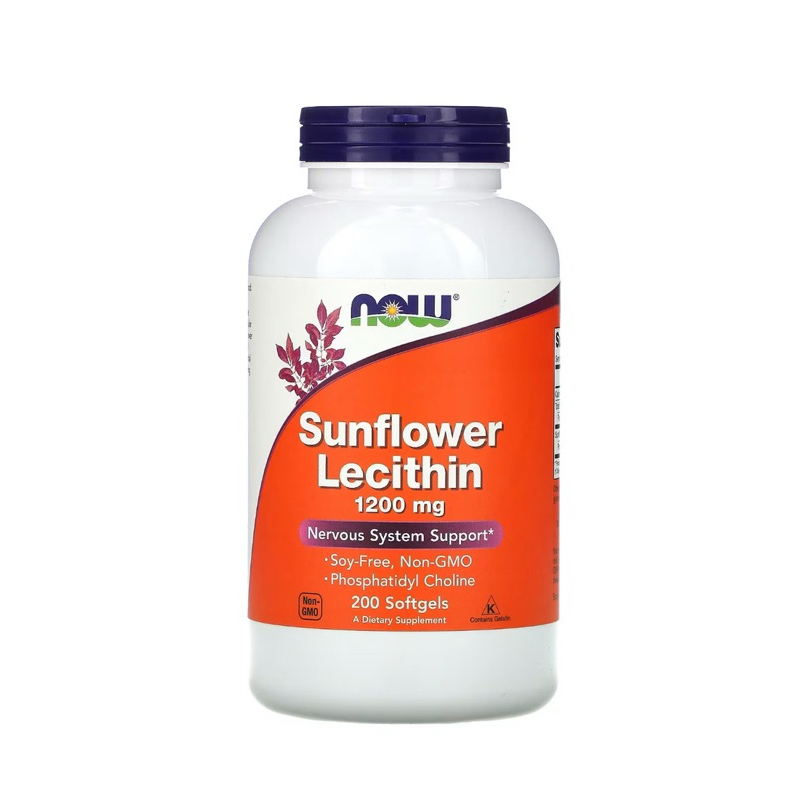 NOW® Sunflower Lecithin เลซิทิน จากดอกทานตะวัน 200 เม็ด