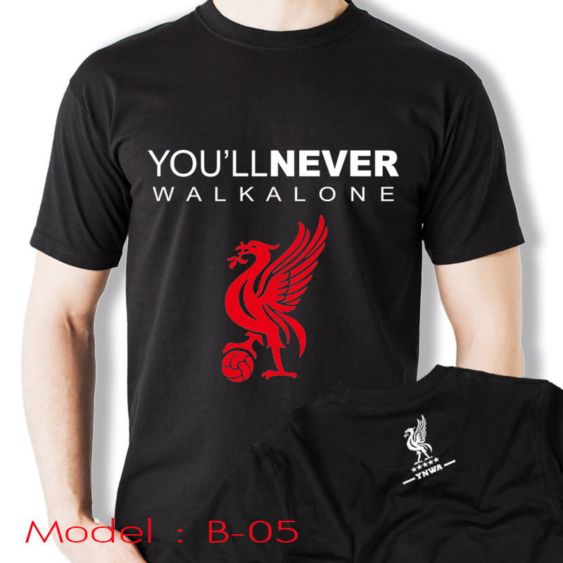 เสื้อยืดสกรีนลายลิเวอร์พูล You'll Never Walk Alone - Liverpool FC T-Shirt You'll Never Walk Alone