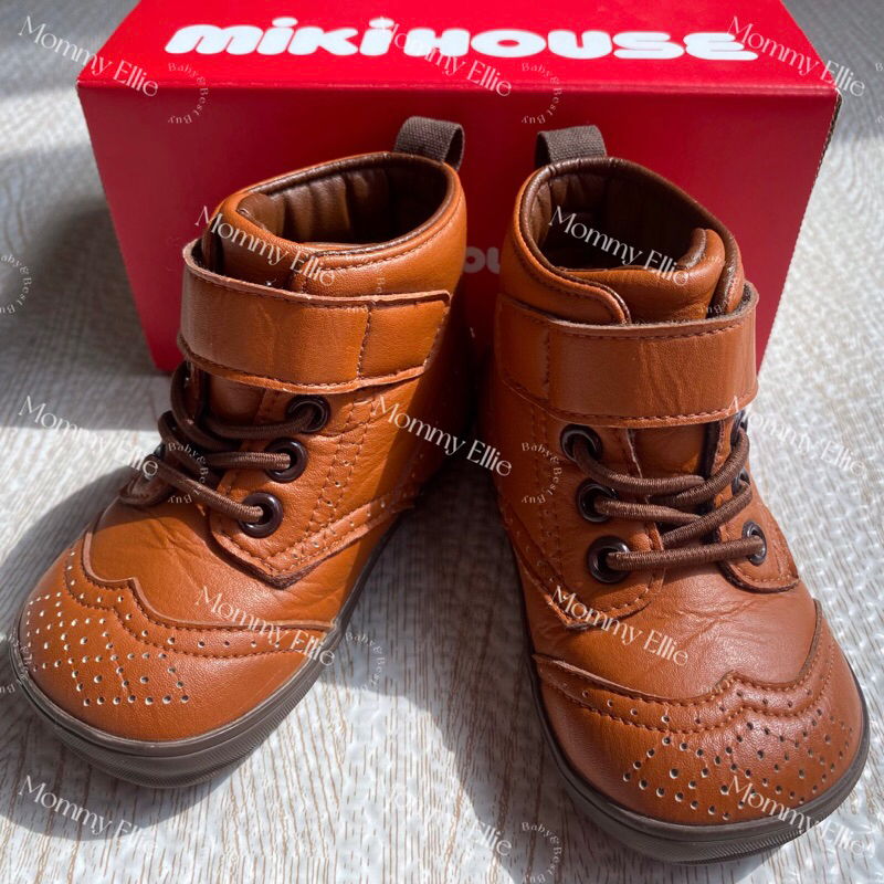 [พร้อมส่ง] Miki House รองเท้าบูทน้ำตาล 13 cm มือสองสภาพดี mikihouse