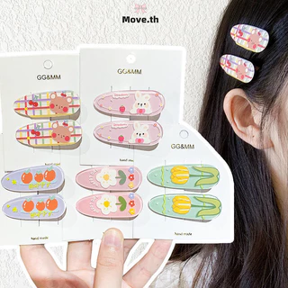 ในไทย-พร้อมส่ง✨กิ๊บหนีบผม ลายการ์ตูนBBหน้าม้าคลิปด้านข้าง น่ารักหวาน สไตล์เกาหลี นักเรียนสำหรับผู้หญิง-Move