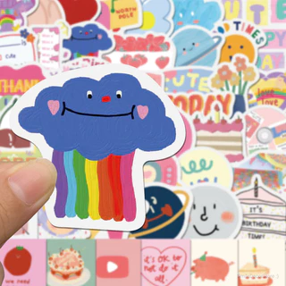 [พร้อมส่ง] สติ๊กเกอร์ชุด Super Cute จำนวน 90 ชิ้น กันน้ำ สําหรับติดตกแต่ง