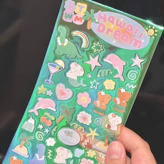 Hawaii dream ocean sticker สติกเกอร์นางเงือกเนื้อเหลือบๆ น่ารักวิ้งวับ | Stickwithme4ev
