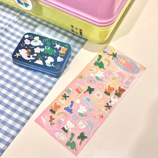 Hawaii dream ocean sticker สติกเกอร์นางเงือกเนื้อเหลือบๆ น่ารักวิ้งวับ | Stickwithme4ev
