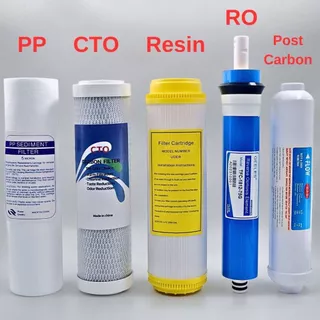 ชุดไส้กรอง 5 ขั้นตอน ระบบ RO 75G Food grade กรองละเอียด 0.001 ไมครอน ไส้กรองคุณภาพสูง