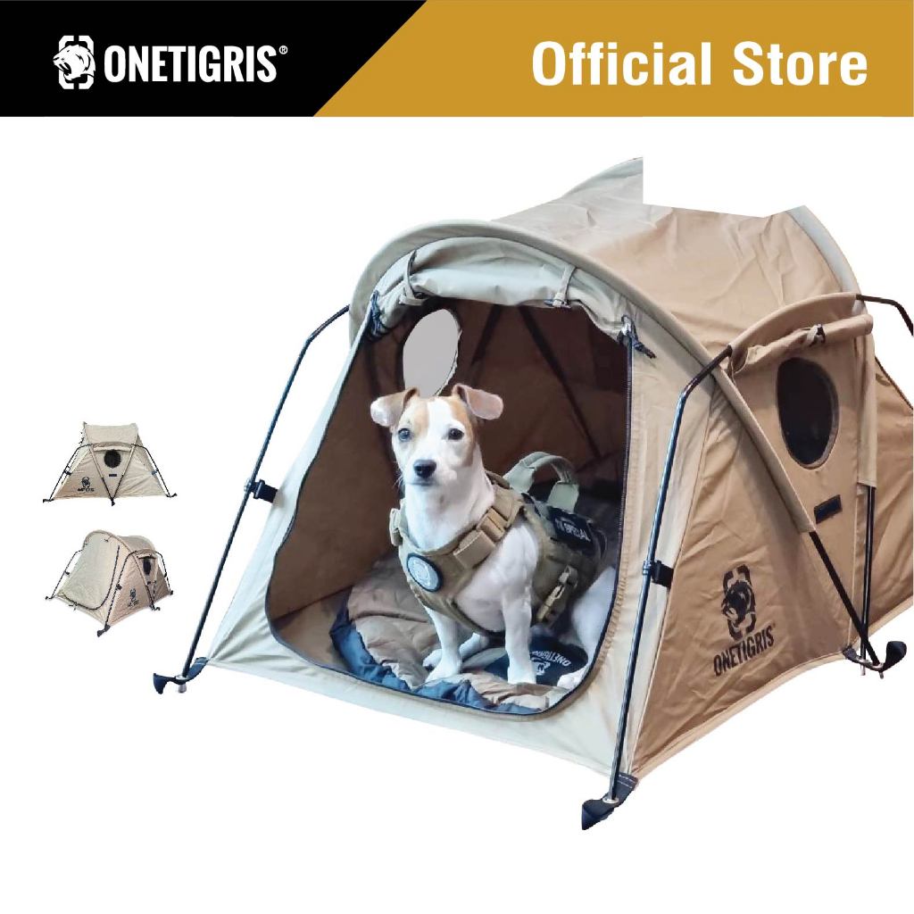 OneTigris เต็นท์สัตว์เลี้ยง T/C Pet Tent บ้านสัตว์เลี้ยงพับเก็บได้ เต็นท์สุนัขพกพา