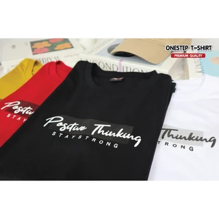 ผ้า cotton แท้ 100% [Super Soft] อย่างดี หนานุ่ม ใส่สบาย ไม่ร้อน ลาย Positive Thinking (no.232)