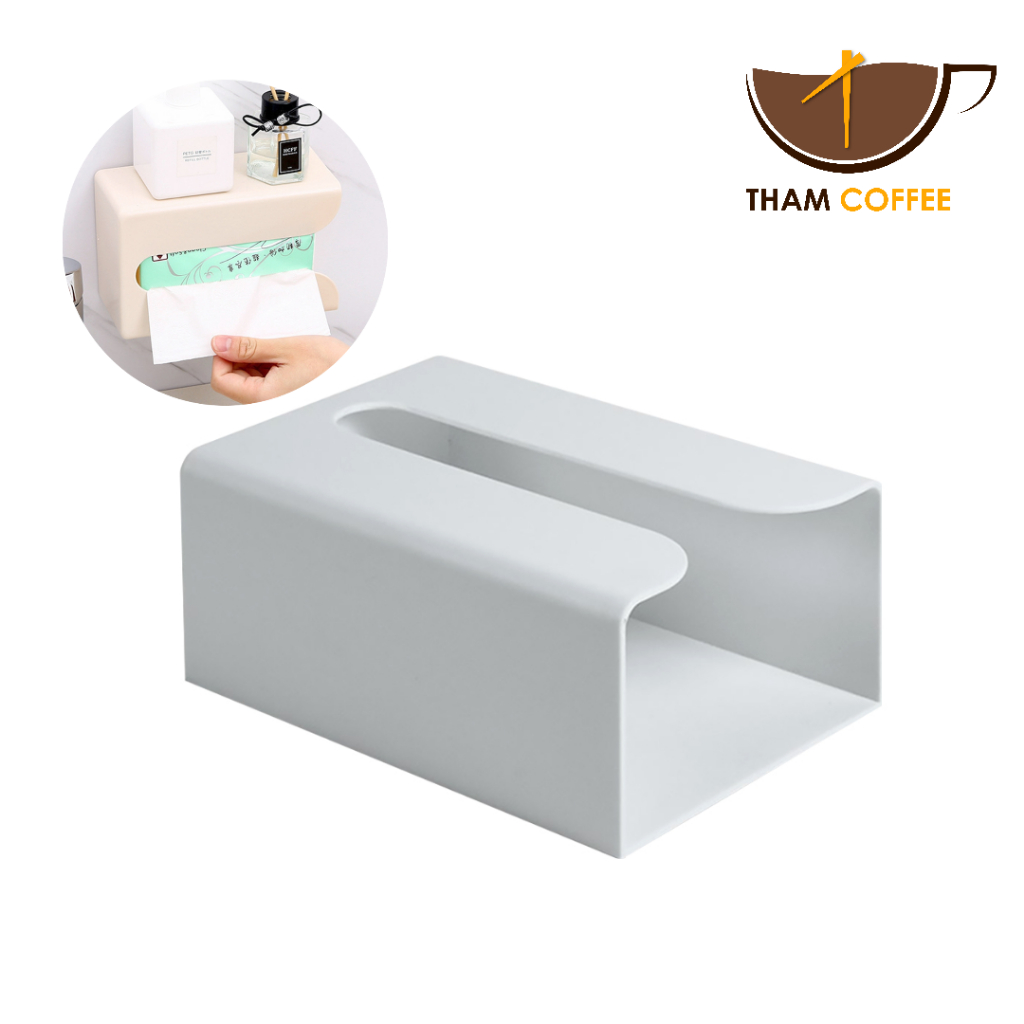กล่องทิชชู่ แบบดึงออก ขนาด 8.5x11.5x18.5 ซม. ไม่ต้องเจาะผนัง Tham coffee