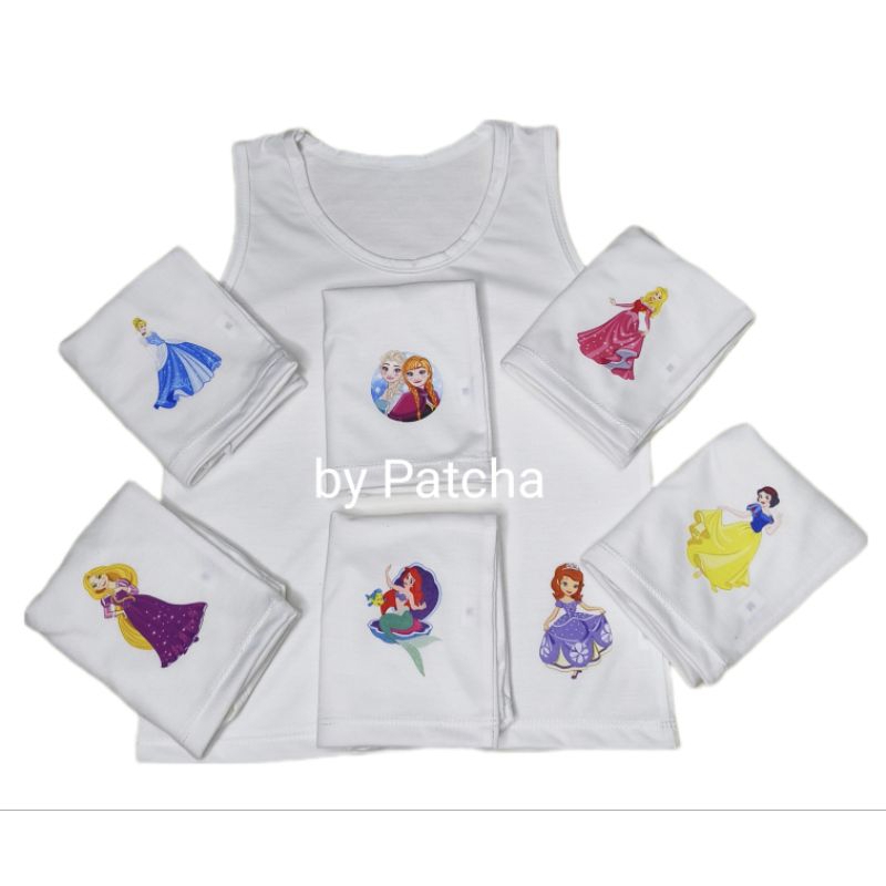 New เจ้าหญิง เสื้อกล้ามเด็ก เสื้อซับใน เจ้าหญิง S/M/L/XL ลายลิขสิทธิ์แท้ ผ้าcotton หนานุ่ม สวมใส่สบาย อายุ 1-9 ขวบ