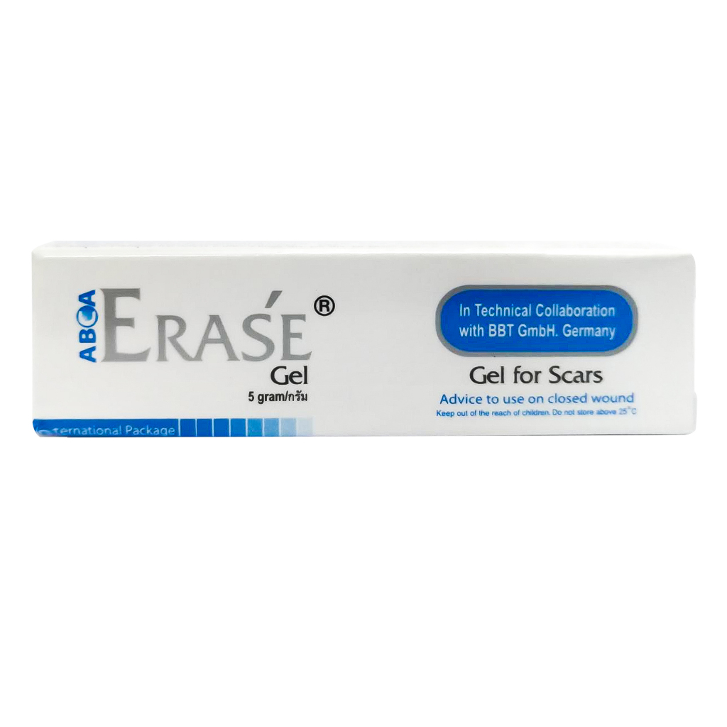 Erase Gel For Scar 5g. และ 15g. อีเรเซ่ เจล ลบรอยแผลเป็น รอยดำ รอยหลุมสิว