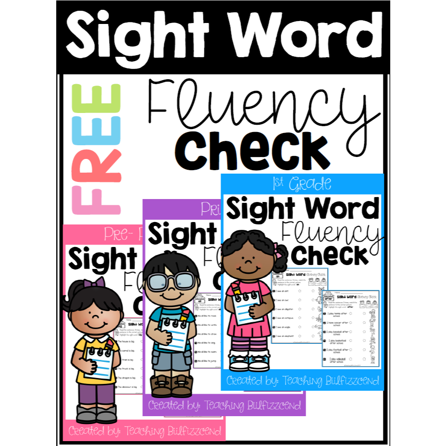 แบบฝึกหัด Worksheet Sight Word Fluency Check ชุดหัดอ่านภาษาอังกฤษเป็นประโยค