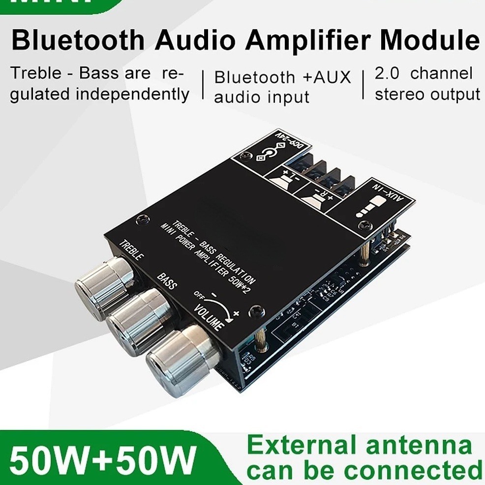 ZK-502MT/502T/ YS-AP50Lมินิบลูทูธซับวูฟเฟอร์ 5.0 2x50W เครื่องขยายเสียงส่งเร็วในสต๊อก สามารถขายส่งได้ค่ะ-Audio DIY Store