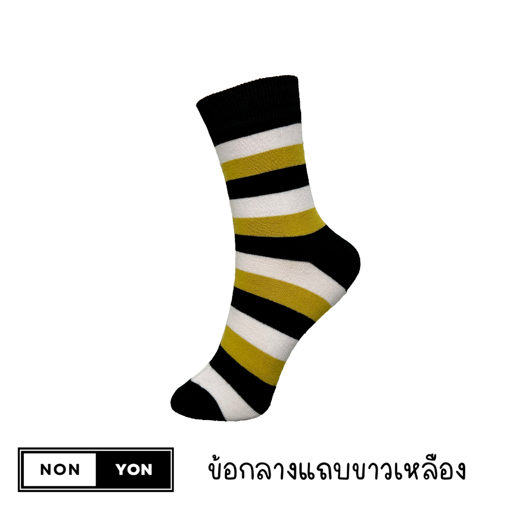 (1คู่) ถุงเท้าวินเทจผู้ชายหนาข้อกลาง ML395 FREESIZE รูปที่ 3