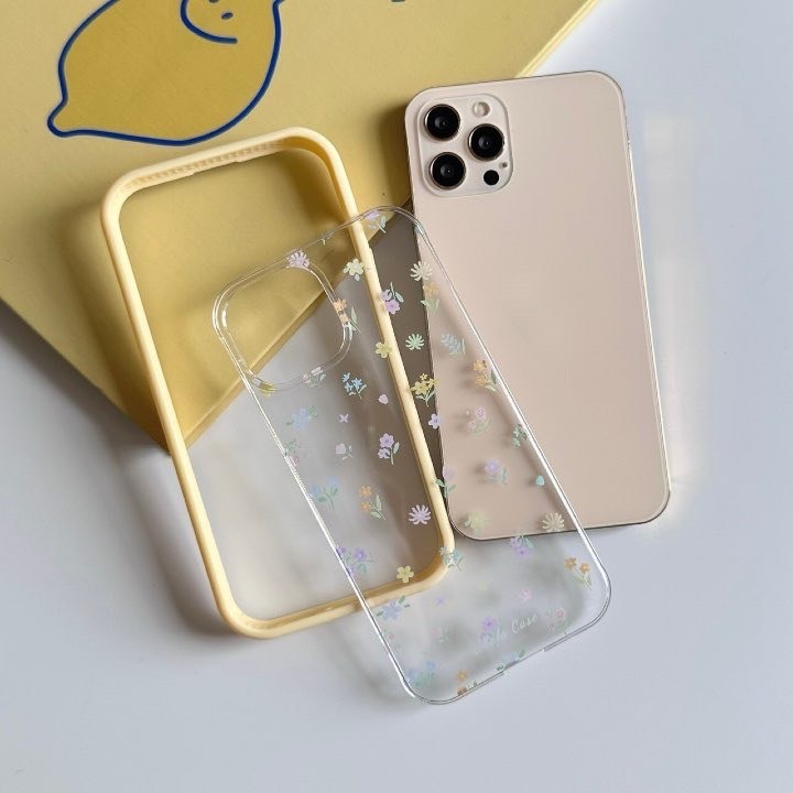 (มี15) พร้อมส่งในไทย เคสโทรศัพท์ ลาย ดอกไม้ขอบเหลือง TPU-S1354