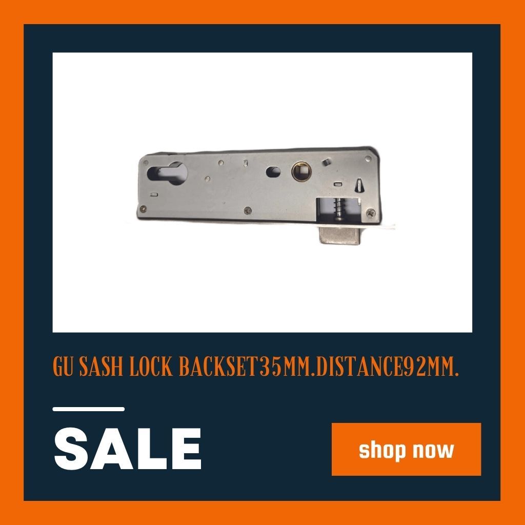 เสื้อล็อคประตูบานเปิด L-15016-003 GU sash lock backset35mm.distance92mm.