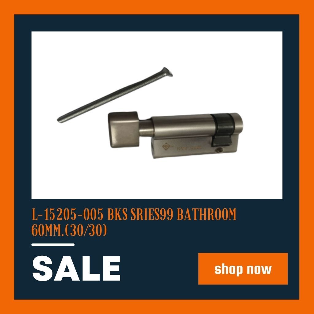 ไส้กุญแจประตูบานเปิด L-15205-005 BKS Sries99 Bathroom 60mm.(30/30)