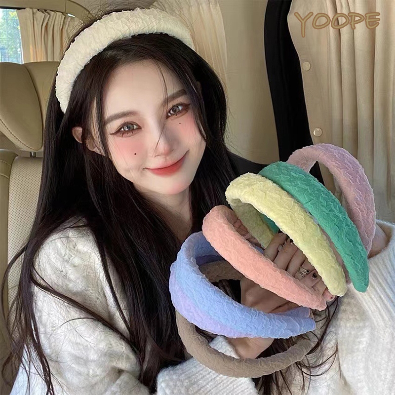ที่คาดผมฟองน้ำจับจีบ ลูกไม้ฟองน้ําที่คาดผม ที่คาดผมมาการอง ที่คาดผม  ฟองน้ําสีลูกกวา