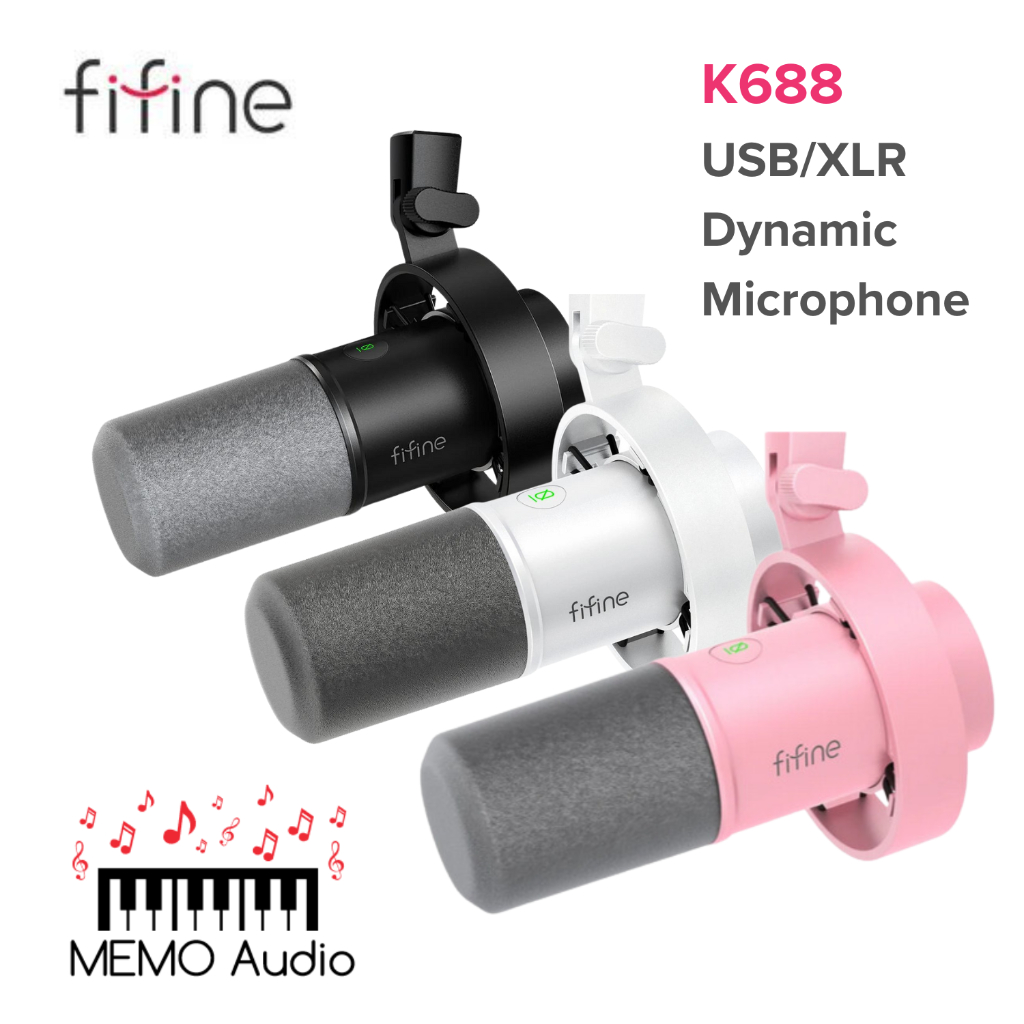 FIFINE K688 USB/XLR Dynamic Microphone ไมโครโฟนคุณภาพสูงสำหรับทุกการใช้งาน