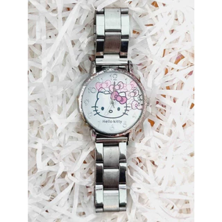 Hello kitty (ถูกที่สุด) นาฬิกาข้อมือเด็กหญิงวัยรุ่น สายเหล็ก นาฬิกาคิตตี้ วัยนักเรียน สายสีเงิน สินค้าถูกๆโละโรงงาน S109