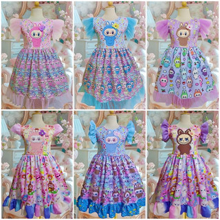 [CLEARANCE SALE ลดราคา] เดรสลาบูบู้ Labubu 3.5-7ปี ชุดเด็กผู…