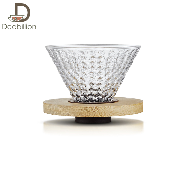 ชุดดริปกาแฟ กรวยดริปกาแฟ Glass Coffee Dripper ดริปเปอร์ พร้อมกระดาษกรอง 1-2 100แผ่น ควบคุมการไหลของกาแฟ Deebillion