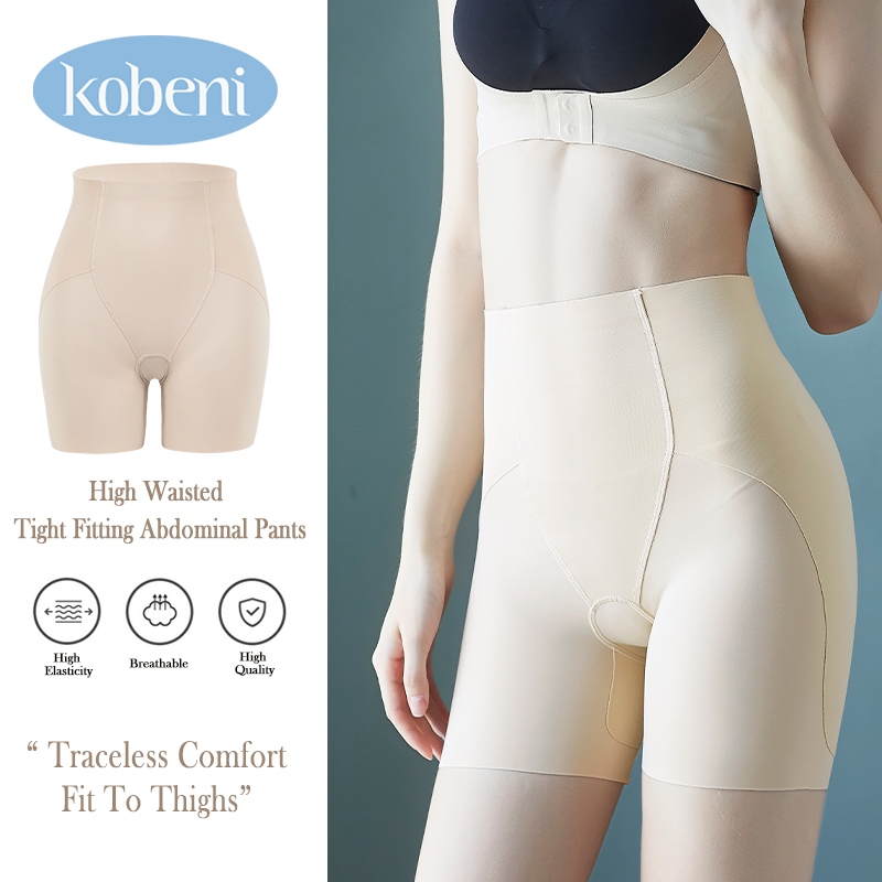 KOBENI กางเกงเก็บหน้าท้อง สเตรัดหน้าท้อง เก็บพุง การใช้หินพลังงานภูเขาไฟ ปกป้องมดลูกของผู้หญิง เอวสูง เรียบเนียน