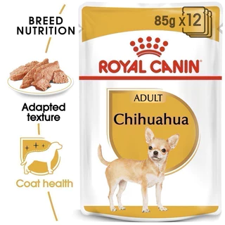 [1กล่อง12ซอง] ROYAL CANIN CHIHUAHUA Adult อาหารเปียก สุนัขพันธุ์ ชิวาว่า โต 85g*12ซอง