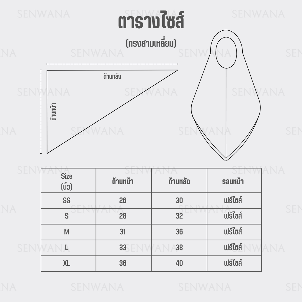 🔥ผ้าคลุมหัวนักเรียน🔥นักเรียน นักศึกษา สวมสำเร็จ ทรงสามเหลี่ยม ผ้าจอเจีย มี 4 สี มีไซส์ SS,S,M,L,XL