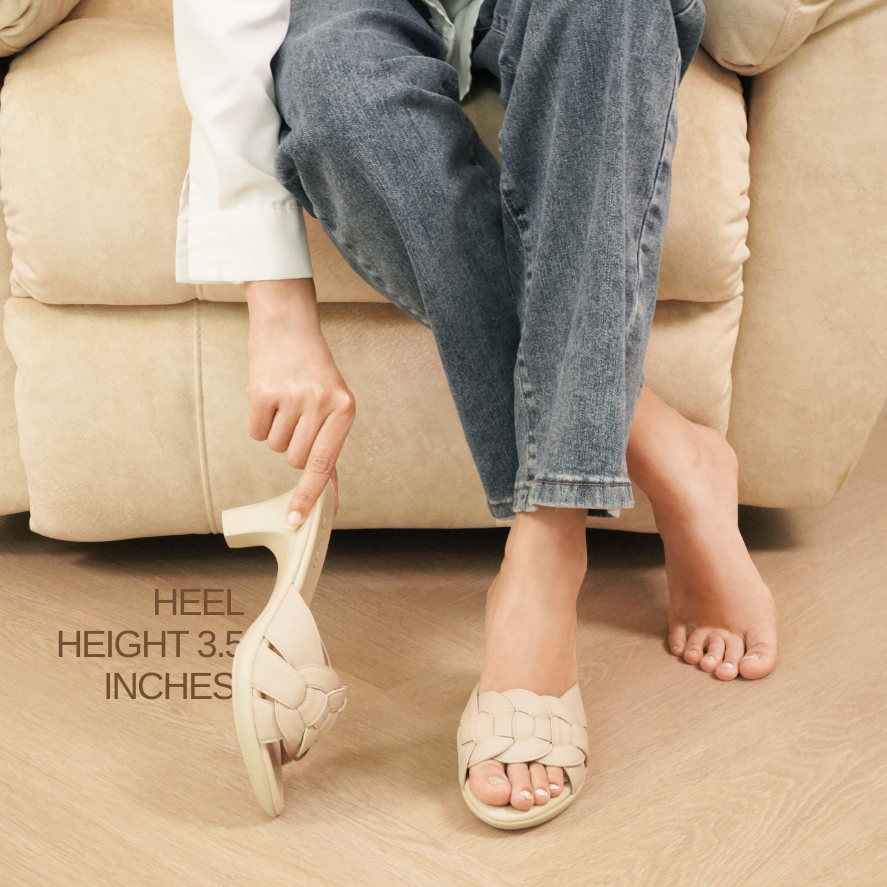 SENSO รองเท้าส้นพียูหนังPU ซับPU ช่วยปกปิดเท้า(PU HEEL) L54133