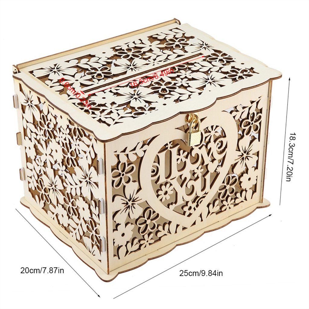 รูปตัว แบบกลวง ประกอบง่าย สําหรับใส่บัตรของขวัญ ตกแต่งงานแต่งงาน Diy