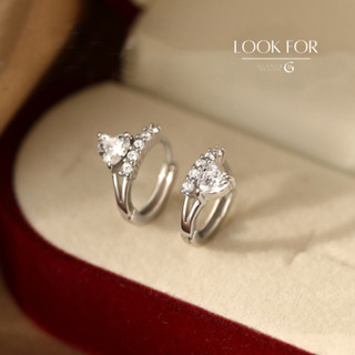 GLAMOR✨ต่างหูเงินแท้ Look For ต่างหูเพชร ต่างหูเงิน ต่างหูสว…